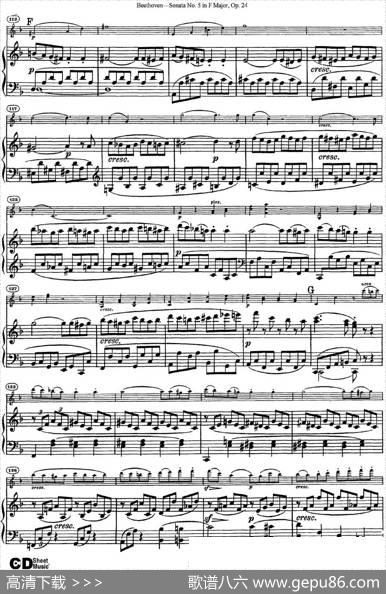 ViolinSonataNo.5inFMajorOp.24（小提琴+钢琴伴奏）
