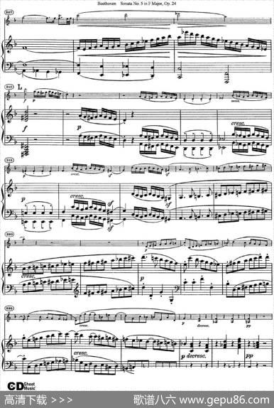 ViolinSonataNo.5inFMajorOp.24（小提琴+钢琴伴奏）