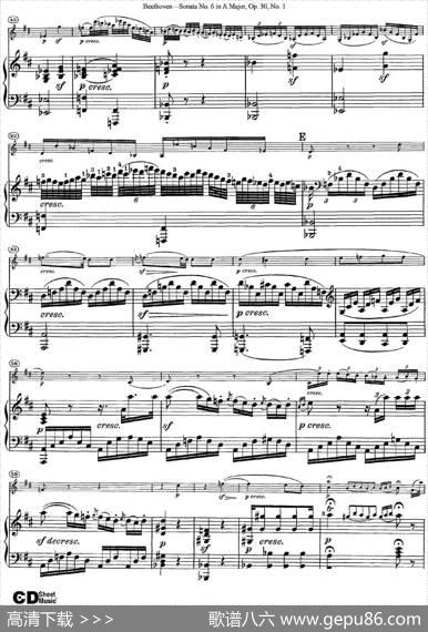 ViolinSonataNo.6inAMajorOp.30No.1（小提琴+钢琴伴奏）