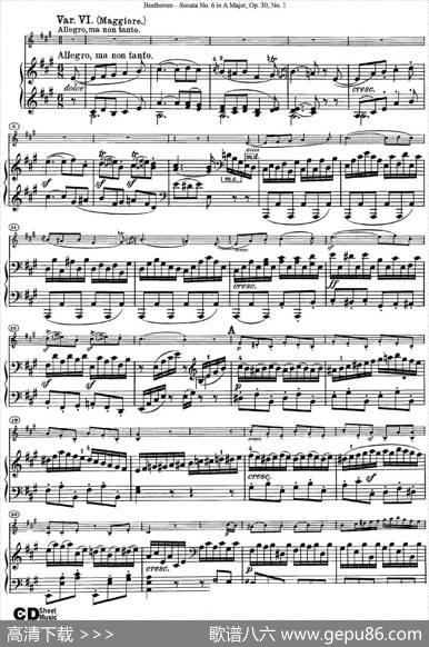 ViolinSonataNo.6inAMajorOp.30No.1（小提琴+钢琴伴奏）