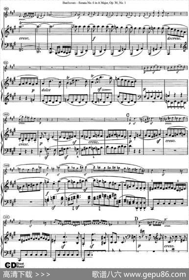 ViolinSonataNo.6inAMajorOp.30No.1（小提琴+钢琴伴奏）