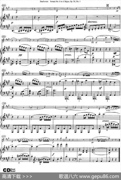 ViolinSonataNo.6inAMajorOp.30No.1（小提琴+钢琴伴奏）