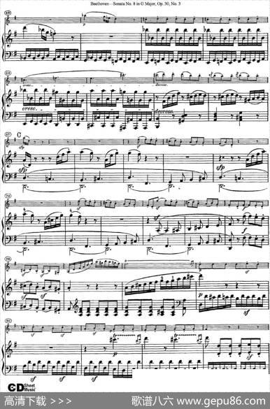 ViolinSonataNo.8inGMajorOp.30No.3（小提琴+钢琴伴奏）