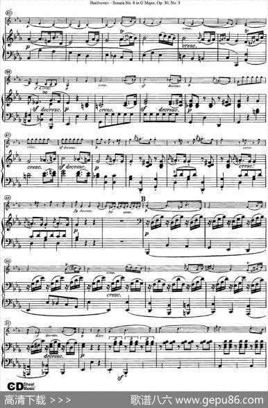 ViolinSonataNo.8inGMajorOp.30No.3（小提琴+钢琴伴奏）
