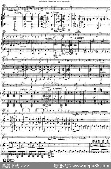 ViolinSonataNo.9inAMajorOp.47（小提琴+钢琴伴奏）