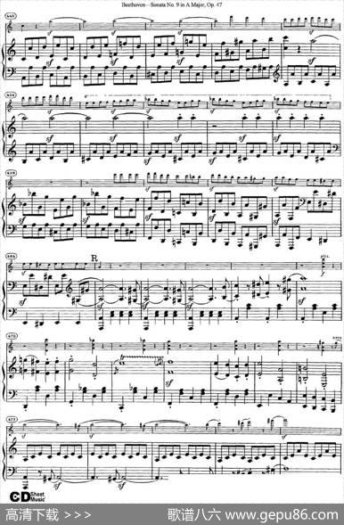 ViolinSonataNo.9inAMajorOp.47（小提琴+钢琴伴奏）