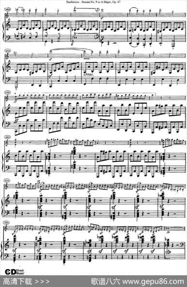 ViolinSonataNo.9inAMajorOp.47（小提琴+钢琴伴奏）