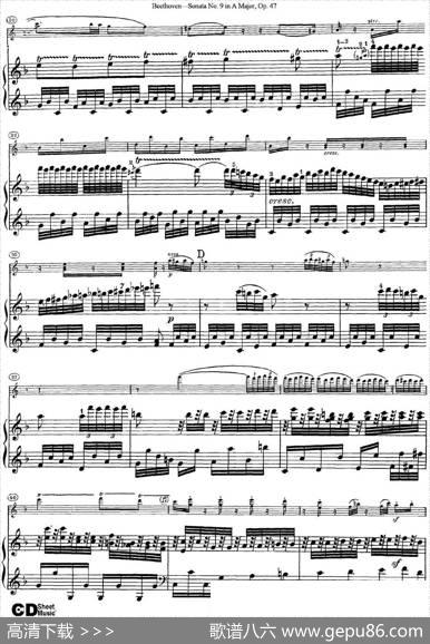 ViolinSonataNo.9inAMajorOp.47（小提琴+钢琴伴奏）