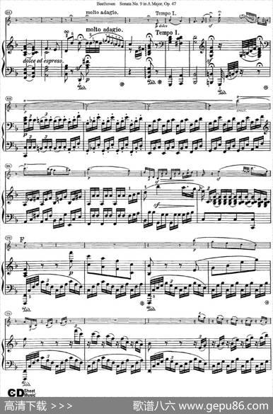 ViolinSonataNo.9inAMajorOp.47（小提琴+钢琴伴奏）