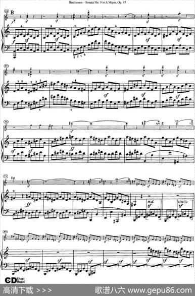 ViolinSonataNo.9inAMajorOp.47（小提琴+钢琴伴奏）