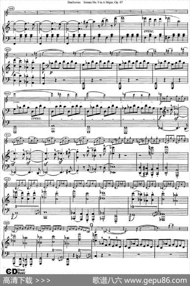 ViolinSonataNo.9inAMajorOp.47（小提琴+钢琴伴奏）