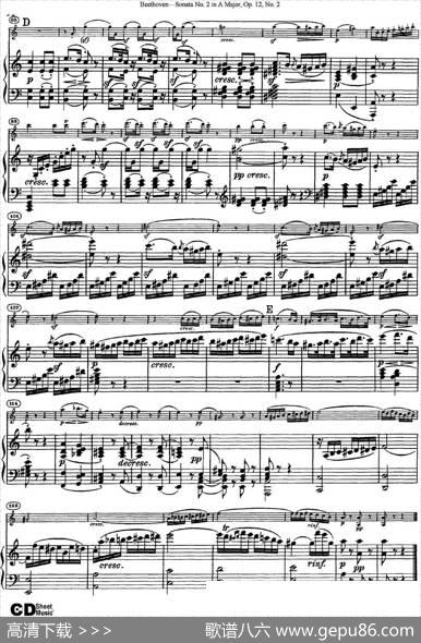 ViolinSonataNo.2inAMajorOp.12No.2（小提琴+钢琴伴奏）