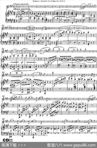 ViolinSonataNo.2inAMajorOp.12No.2（小提琴+钢琴伴奏）