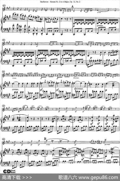 ViolinSonataNo.2inAMajorOp.12No.2（小提琴+钢琴伴奏）