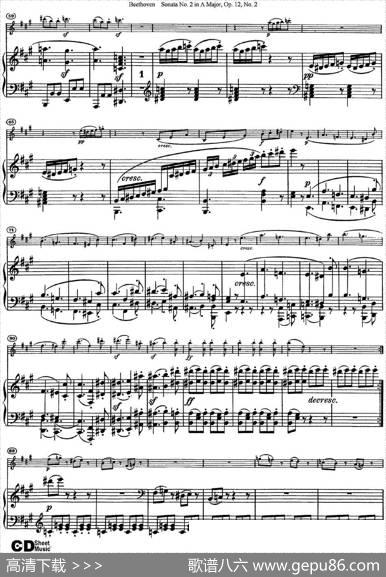 ViolinSonataNo.2inAMajorOp.12No.2（小提琴+钢琴伴奏）