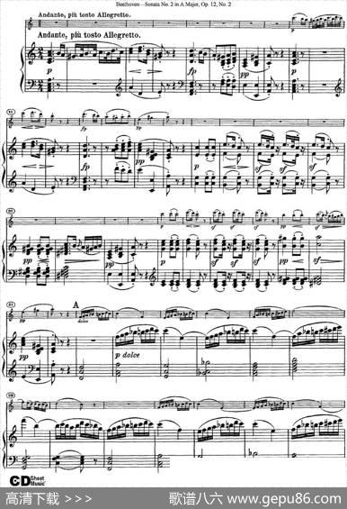 ViolinSonataNo.2inAMajorOp.12No.2（小提琴+钢琴伴奏）