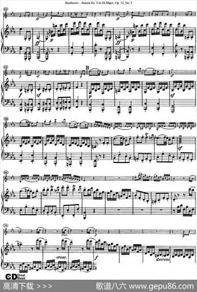 ViolinSonataNo.3inEbMajorOp.12No.3（小提琴+钢琴伴奏）
