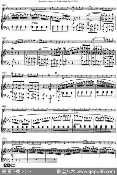 ViolinSonataNo.3inEbMajorOp.12No.3（小提琴+钢琴伴奏）