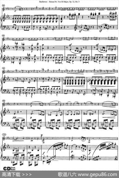 ViolinSonataNo.3inEbMajorOp.12No.3（小提琴+钢琴伴奏）