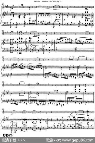 ViolinSonataNo.4inAMinorOp.23（小提琴+钢琴伴奏）