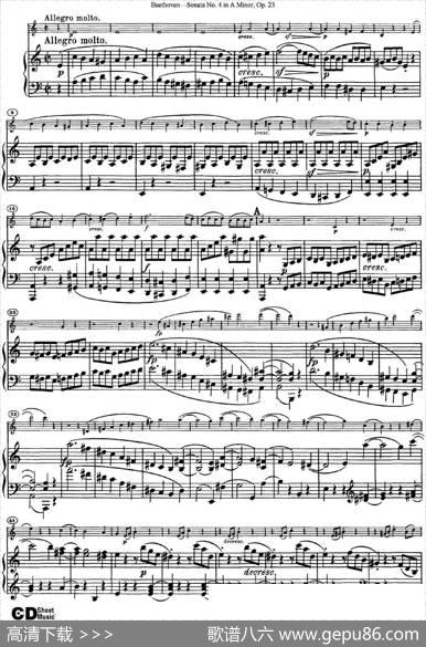 ViolinSonataNo.4inAMinorOp.23（小提琴+钢琴伴奏）