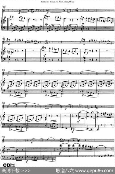 ViolinSonataNo.4inAMinorOp.23（小提琴+钢琴伴奏）