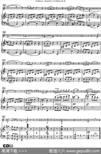 ViolinSonataNo.4inAMinorOp.23（小提琴+钢琴伴奏）