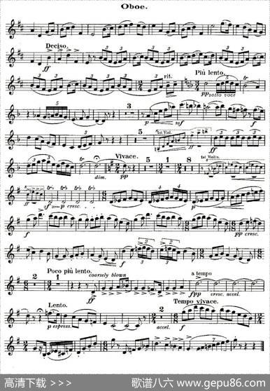 QUINTET.No1.（双簧管+弦乐五重奏、双簧管分谱）