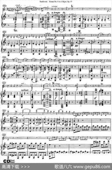 ViolinSonataNo.9inAMajorOp.47（小提琴+钢琴伴奏）