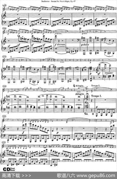 ViolinSonataNo.9inAMajorOp.47（小提琴+钢琴伴奏）