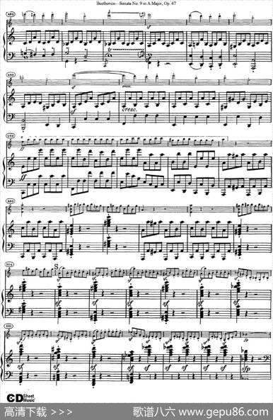 ViolinSonataNo.9inAMajorOp.47（小提琴+钢琴伴奏）