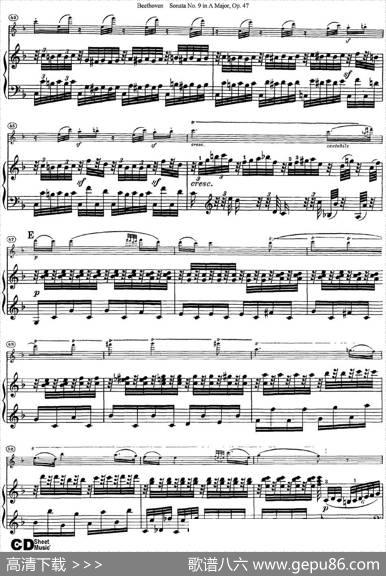 ViolinSonataNo.9inAMajorOp.47（小提琴+钢琴伴奏）
