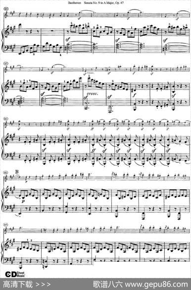 ViolinSonataNo.9inAMajorOp.47（小提琴+钢琴伴奏）