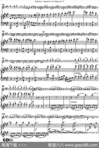 ViolinSonataNo.9inAMajorOp.47（小提琴+钢琴伴奏）