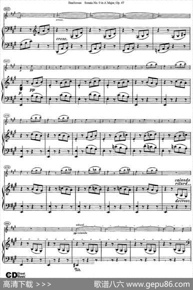 ViolinSonataNo.9inAMajorOp.47（小提琴+钢琴伴奏）