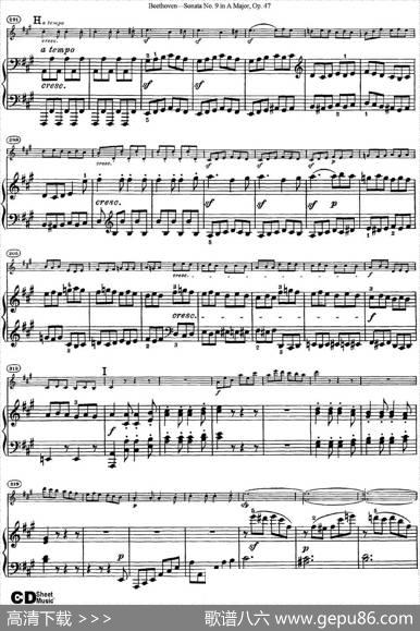 ViolinSonataNo.9inAMajorOp.47（小提琴+钢琴伴奏）