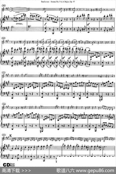 ViolinSonataNo.9inAMajorOp.47（小提琴+钢琴伴奏）