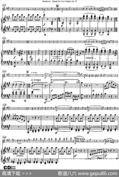 ViolinSonataNo.9inAMajorOp.47（小提琴+钢琴伴奏）