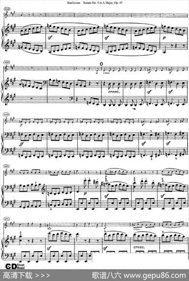 ViolinSonataNo.9inAMajorOp.47（小提琴+钢琴伴奏）