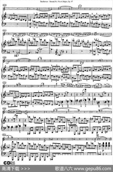 ViolinSonataNo.9inAMajorOp.47（小提琴+钢琴伴奏）
