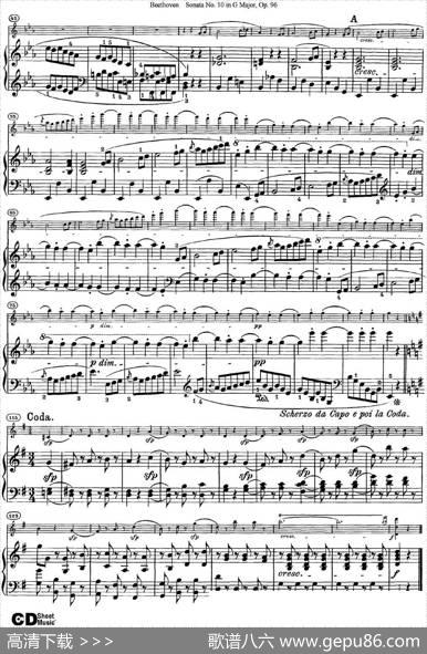 ViolinSonataNo.10inGMajorOp.96（小提琴+钢琴伴奏）