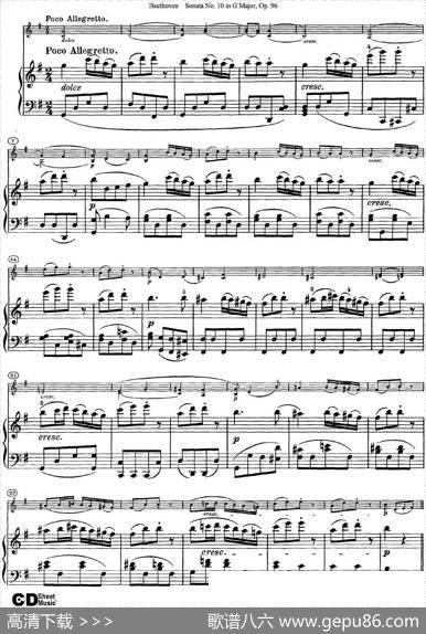 ViolinSonataNo.10inGMajorOp.96（小提琴+钢琴伴奏）