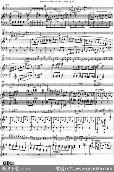 ViolinSonataNo.10inGMajorOp.96（小提琴+钢琴伴奏）