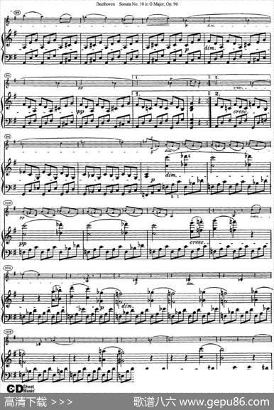 ViolinSonataNo.10inGMajorOp.96（小提琴+钢琴伴奏）