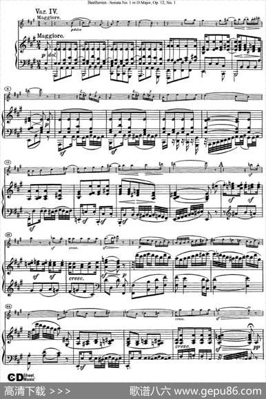 ViolinSonataNo.1inDMajorOp.12No.1（小提琴+钢琴伴奏）