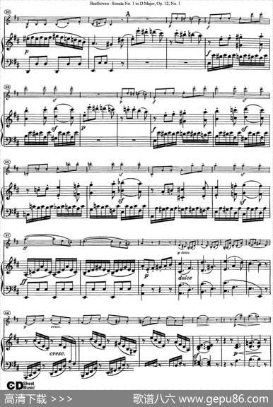 ViolinSonataNo.1inDMajorOp.12No.1（小提琴+钢琴伴奏）