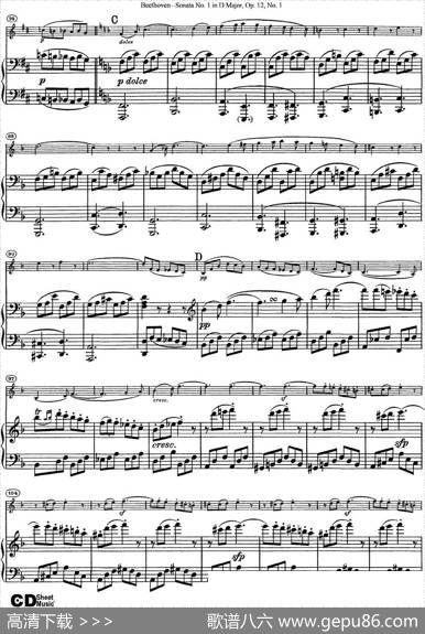 ViolinSonataNo.1inDMajorOp.12No.1（小提琴+钢琴伴奏）