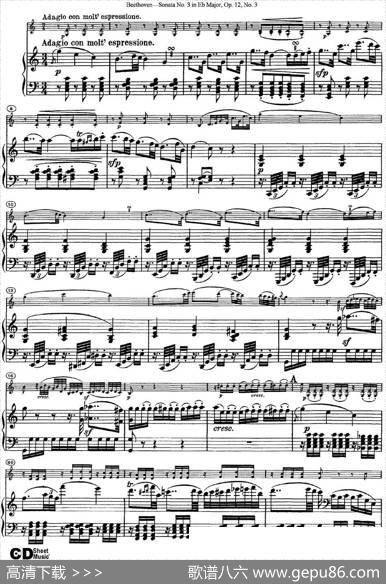 ViolinSonataNo.3inEbMajorOp.12No.3（小提琴+钢琴伴奏）