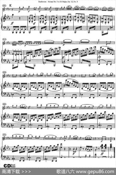 ViolinSonataNo.3inEbMajorOp.12No.3（小提琴+钢琴伴奏）