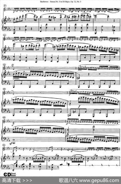 ViolinSonataNo.3inEbMajorOp.12No.3（小提琴+钢琴伴奏）